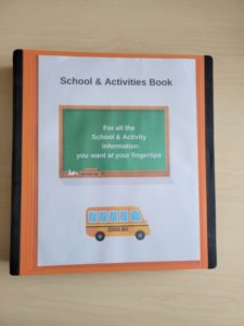 Organize a School and Activities Book